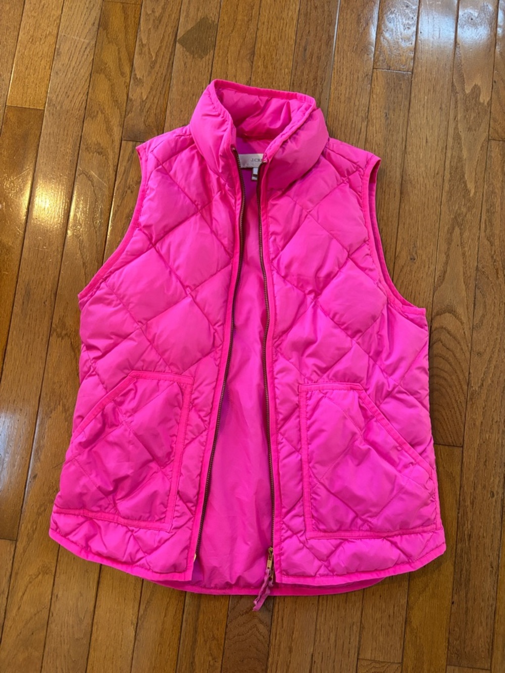 J. Crew Hot Pink Quilted Puffer Vest